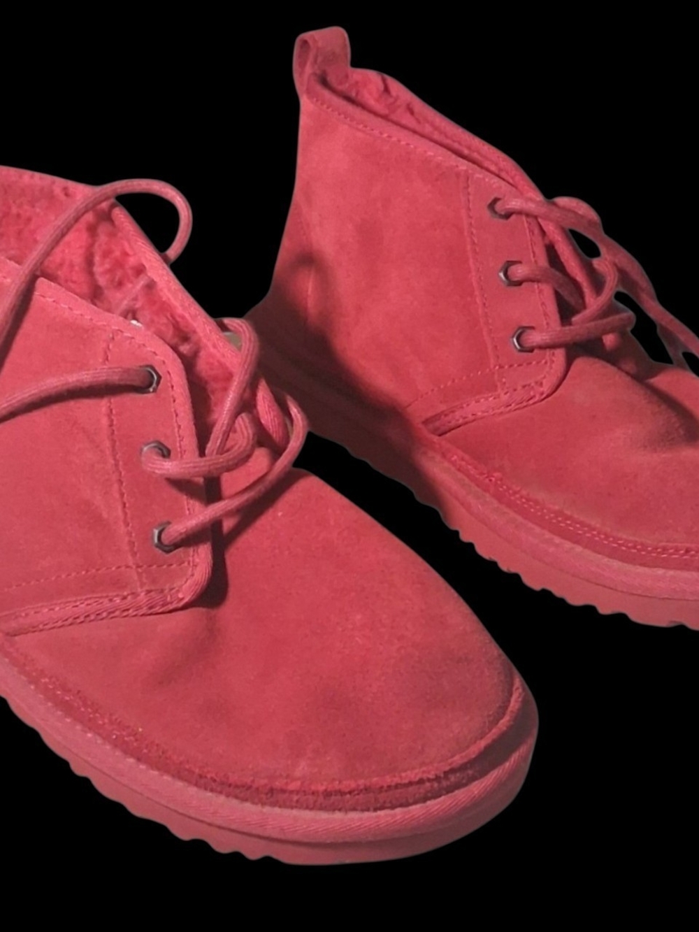 UGG Australia Red Suede Neumel Lace-Up Chukka Boots Booties Mens Size 8